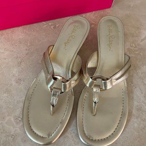 Gold Lilly Pulitzer Wedges - Size 7.5